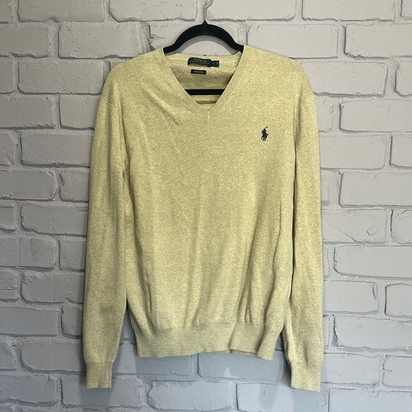 NWOT Polo by Ralph Lauren Men's Beige V-Neck Sweater size L - Picture 5 of 5